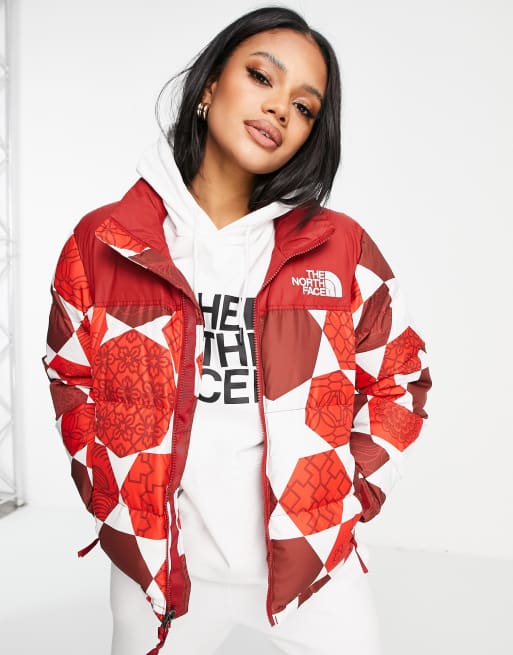 North face red and blue jacket hot sale