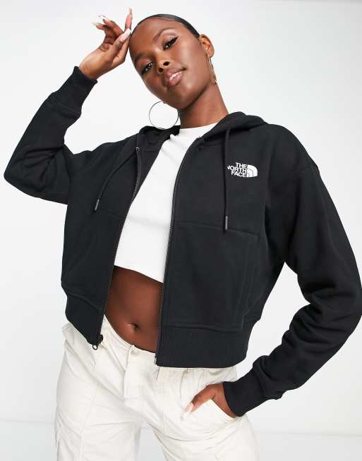 Cropped Zip Up Hoodie