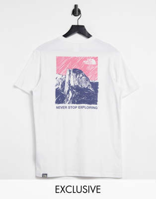 The North Face Illustrative Mountain t-shirt in white Exclusive at ASOS