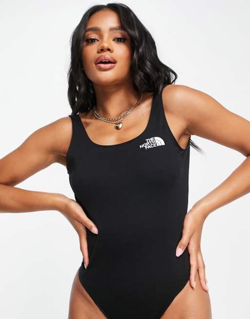 The North Face Interlock bodysuit in black ASOS