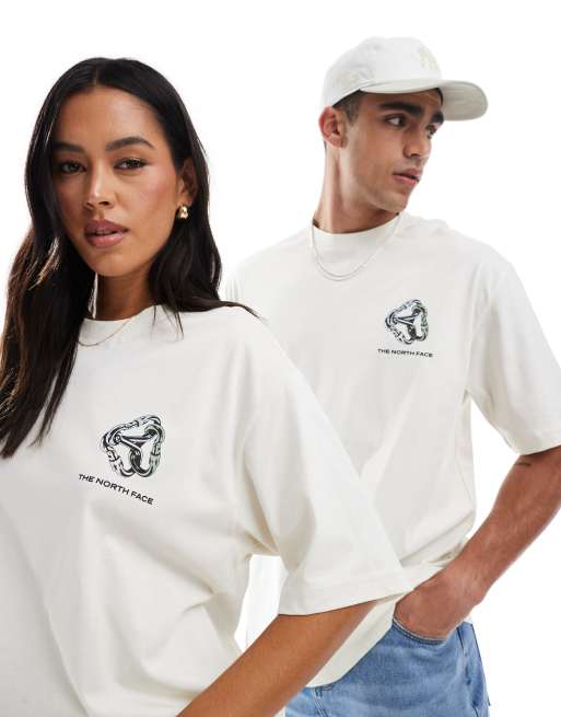 The North Face Interlock Carabiner backprint oversized t-shirt in off white, 4 of 4