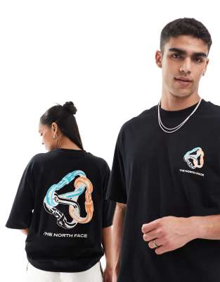The North Face - Interlock Carabiner - Oversize-T-Shirt in Schwarz mit Rückenprint