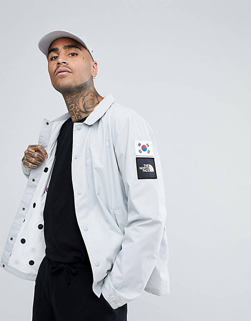 Negotiate comb pay off The North Face International Limited Capsule Coach Jacket Dot Lining in  Gray | ASOS