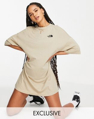 The North Face Jersey t-shirt dress in beige Exclusive at ASOS