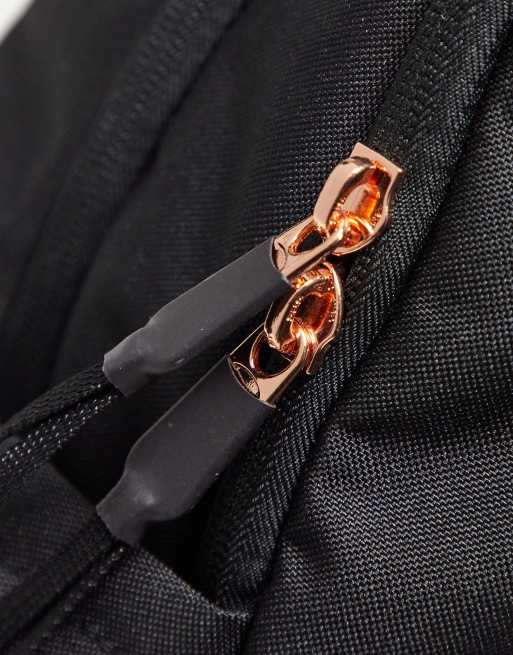 North face backpack black sale rose gold