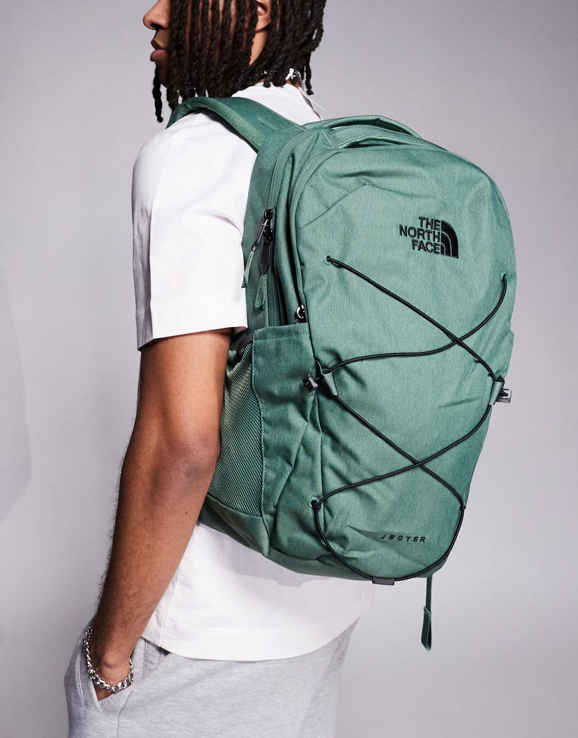 the north face jester backpack in green