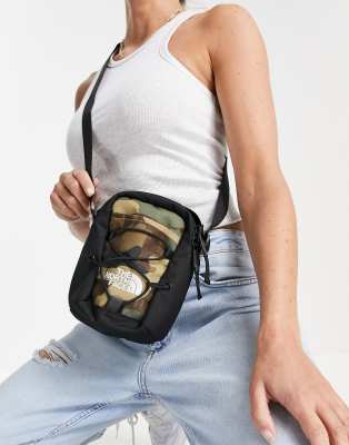 The North Face Jester cross body bag in black camo