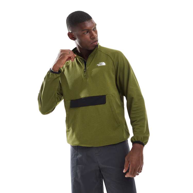 The North Face Kecha 1/4 zip packable anorak in khaki | ASOS