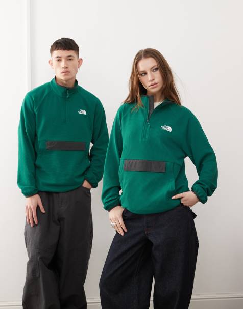 The North Face – Kecha – Grön, packningsbar anorak med kvartslång dragkedja, endast hos ASOS - view 1