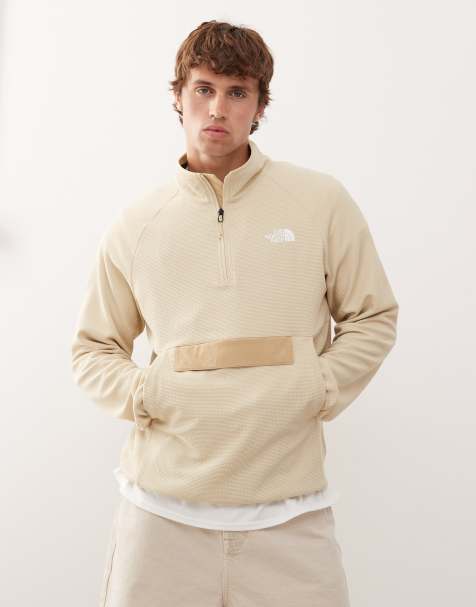 The North Face Kecha 1/4 zip packable anorak in off white exclusive to ASOS