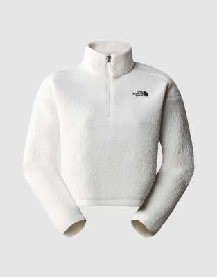 The North Face - Kurz geschnittener Pullover aus hochflorigem Fleece in Wollweiß, exklusiv bei ASOS