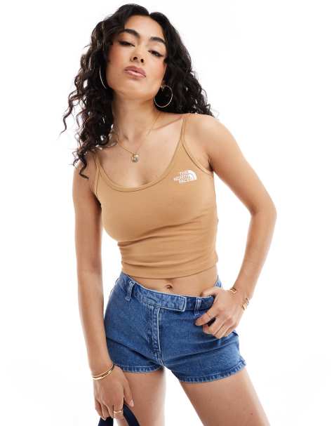 The North Face – Kurz geschnittenes Tanktop in Beige, exklusiv bei ASOS - view 1
