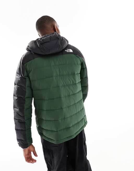 The North Face Lapaz Gesteppte verstaubare Daunenjacke in Tannengrun und Schwarz mit Kapuze