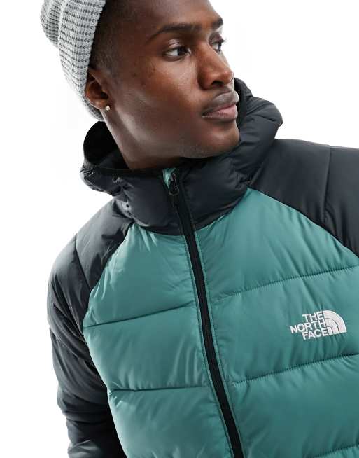 The North Face Synthetic puffer jacket in khaki and black Exclusive at ASOS