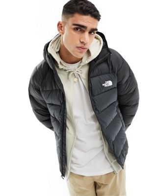 The North Face Lauerz synthetic puffer jacket in grey and black Exclusive at ASOS