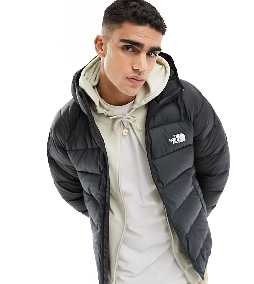 The North Face Lauerz synthetic puffer jacket in grey and black Exclusive at ASOS