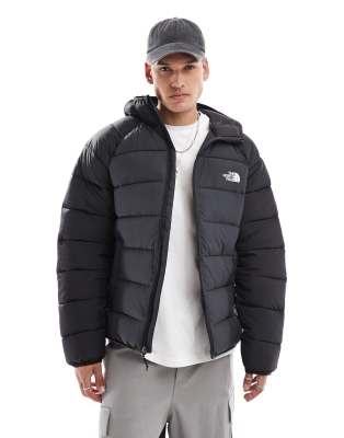 The North Face The North Face Laurez logo hooded puffer jacket in grey exclusive to ASOS-Black
