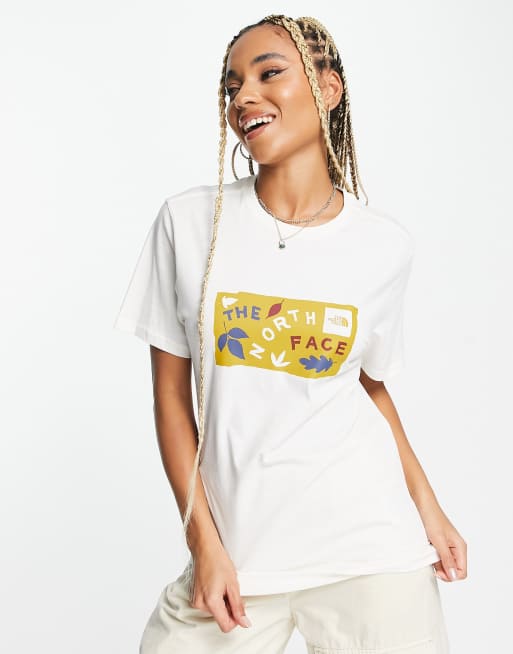 The North Face – Leaf Drawing – T-Shirt in Wollweiß mit Print auf der Brust – Exklusiv bei ASOS