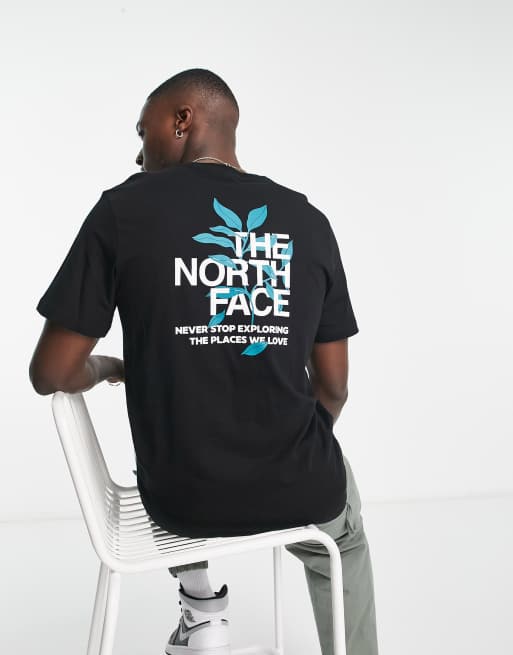 The North Face Leaves Graphic back print t-shirt in black Exclusive at ASOS