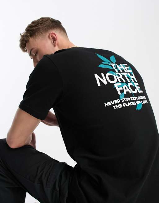 The North Face Leaves Graphic back print T-shirt in black Exclusive to ASOS