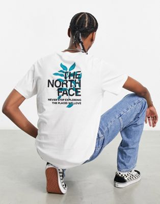 The North Face Leaves Graphic back print t-shirt in white Exclusive at ASOS - ASOS Price Checker