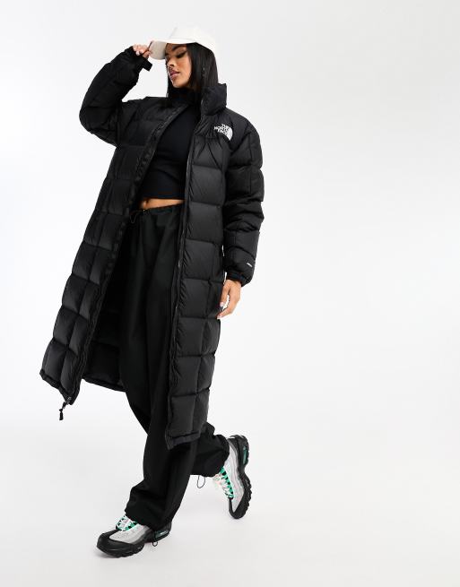 The North Face Lhotse Duster down puffer coat in black ASOS