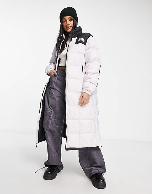 The North Face Lhotse Duster padded down coat in lilac | ASOS