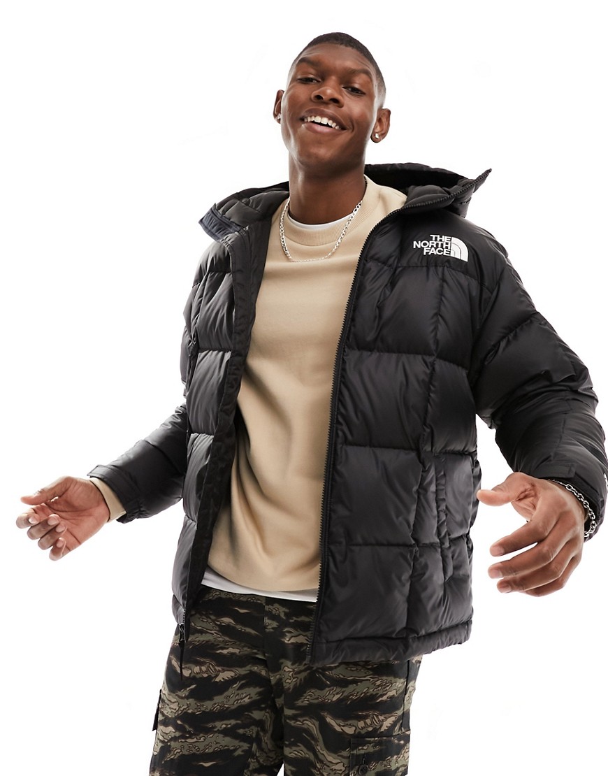 The North Face Lhotse hooded down puffer jacket in black