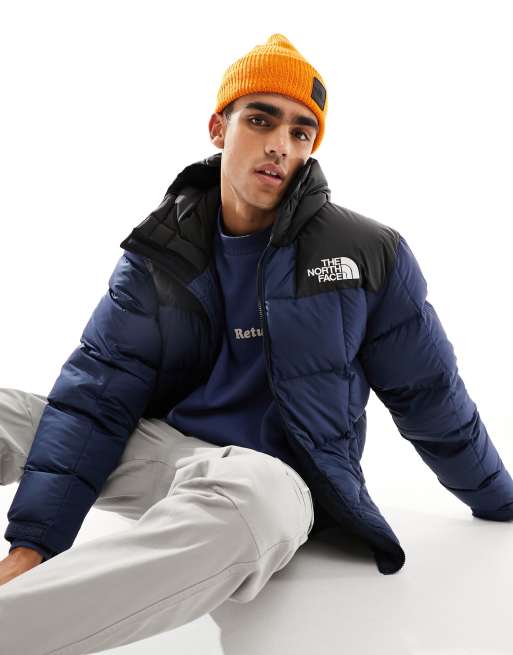 North face puffer blue and black sale