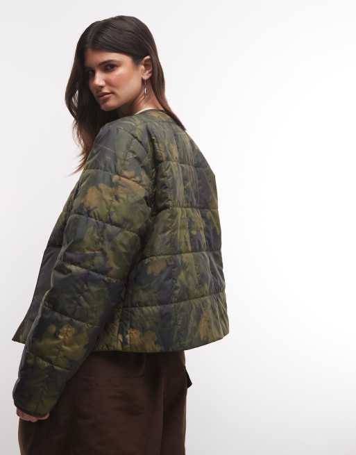The North Face Lhotse LT insulated jacket in green print, 4 of 4