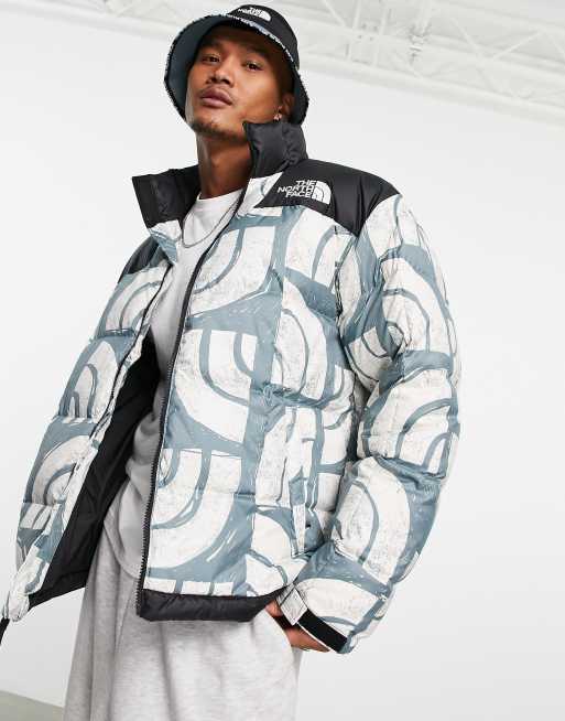 North face blue hot sale and white jacket