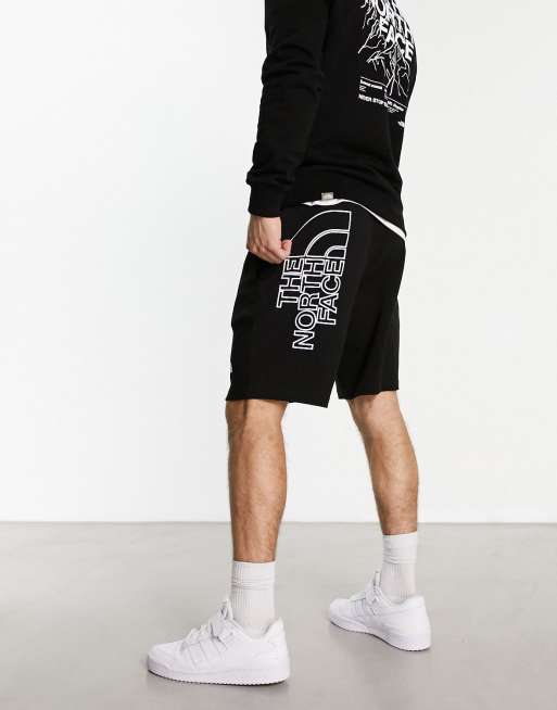 The North Face - Lichtgewicht fleece short met grafische print op de achterkant in zwart