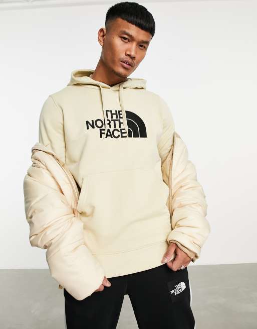 Beige north store face hoodie