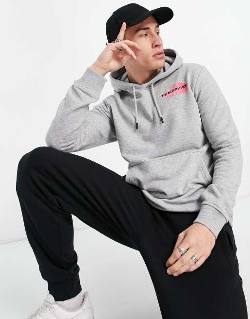 The North Face Graphic hoodie in gray Exclusive to ASOS