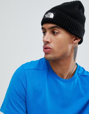 north face tnf logo box cuffed beanie 