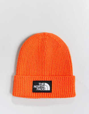 orange north face beanie