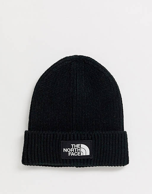 Midden Imperial Londen The North Face Logo Box Cuffed beanie in black | ASOS