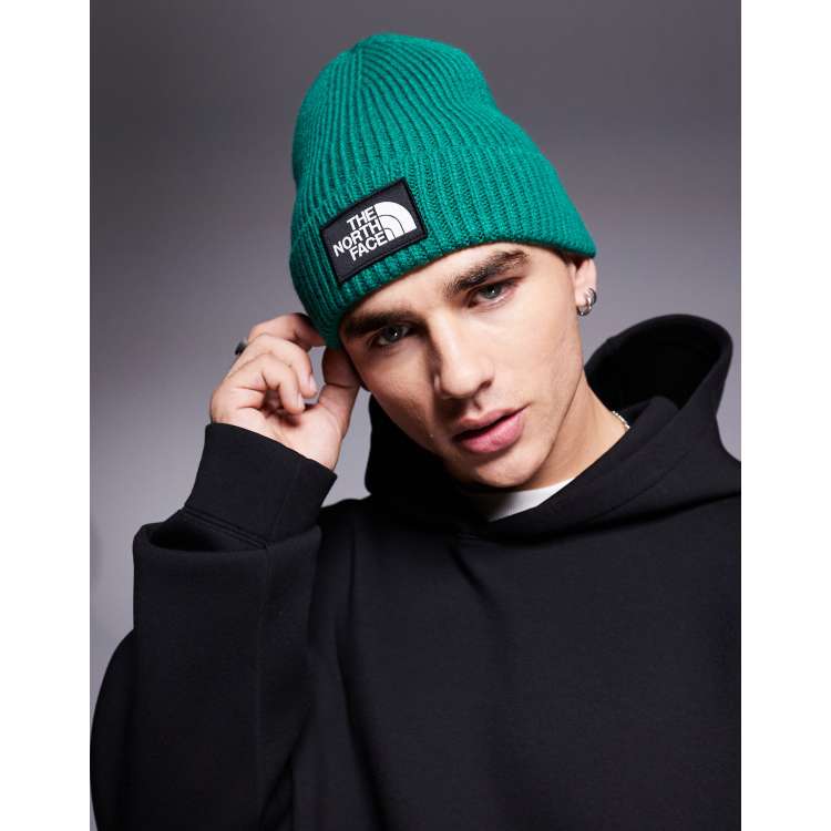 Green north face beanie clearance