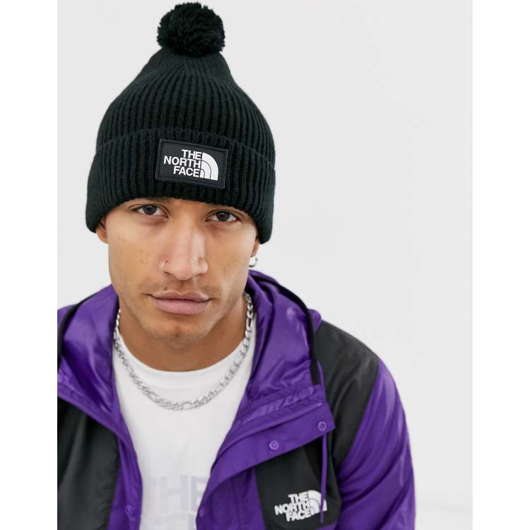 The North Face LOGO BOX POM BEANIE UNISEX - Beanie - black 