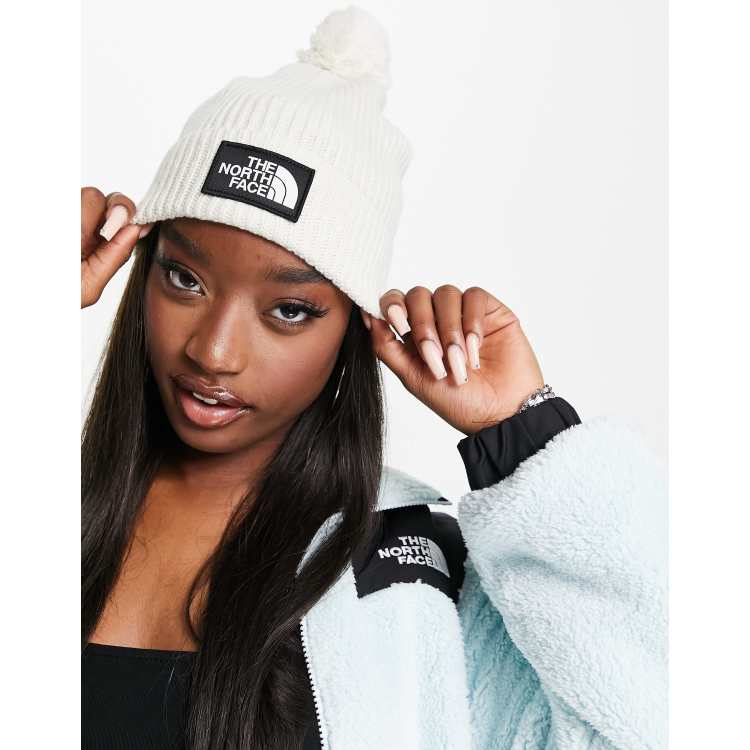 The North Face Logo Box Pom Beanie