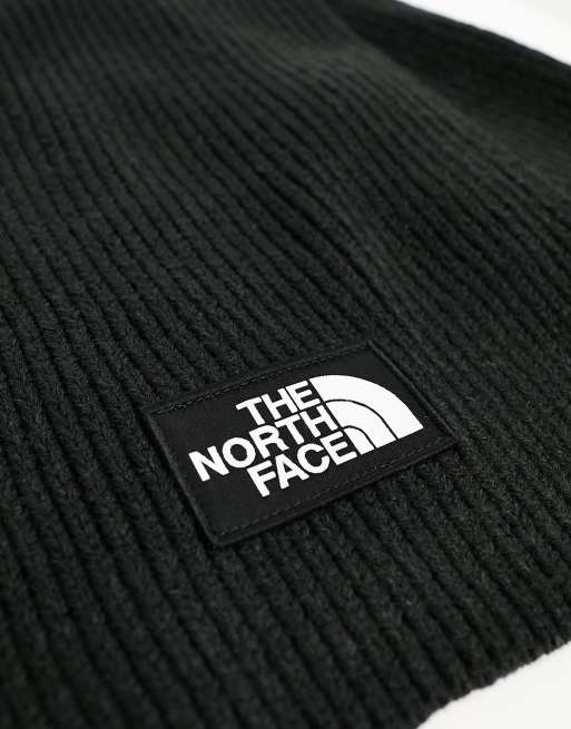 The North Face logo box scarf in black