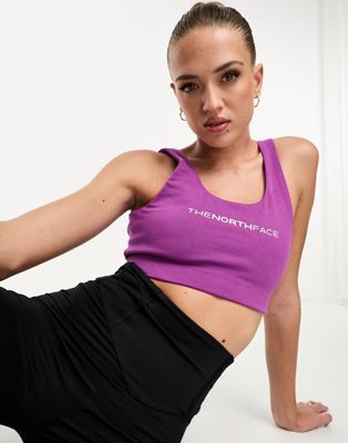 The North Face Logo Bralet In Purple