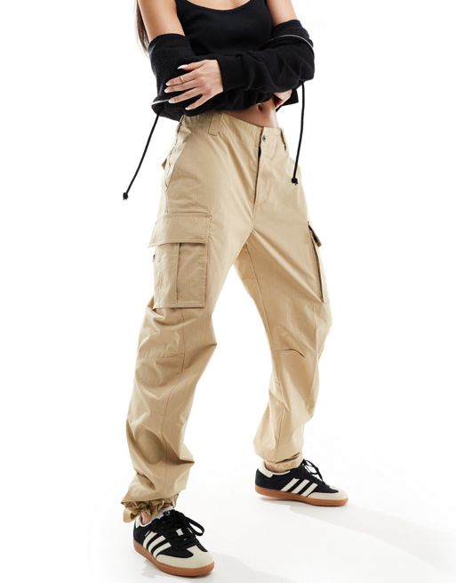 The North Face logo cargo pants in beige