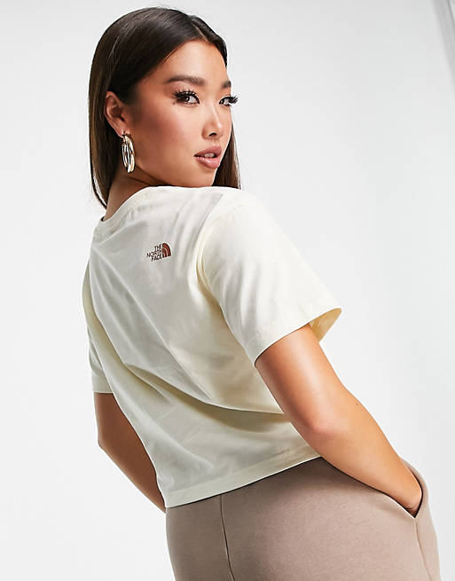 Women The North Face Logo cropped t-shirt in cream Exclusive at  
