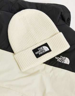 The North Face logo cuffed beanie in 