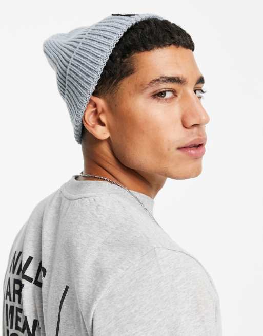 The North Face Logo Cuffed beanie in grey