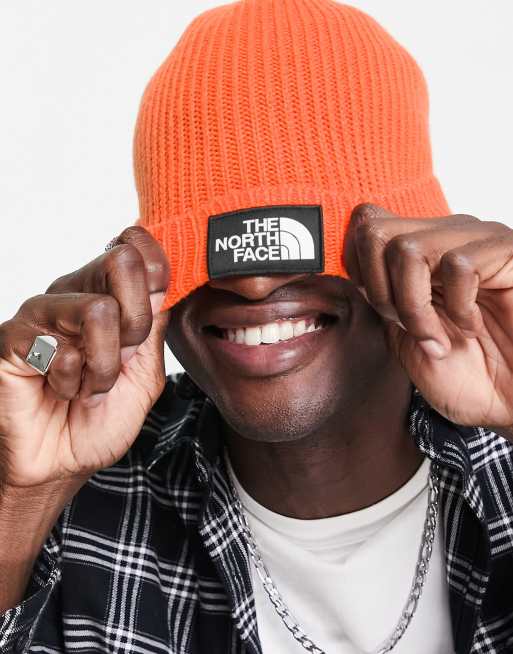 Orange north face deals hat