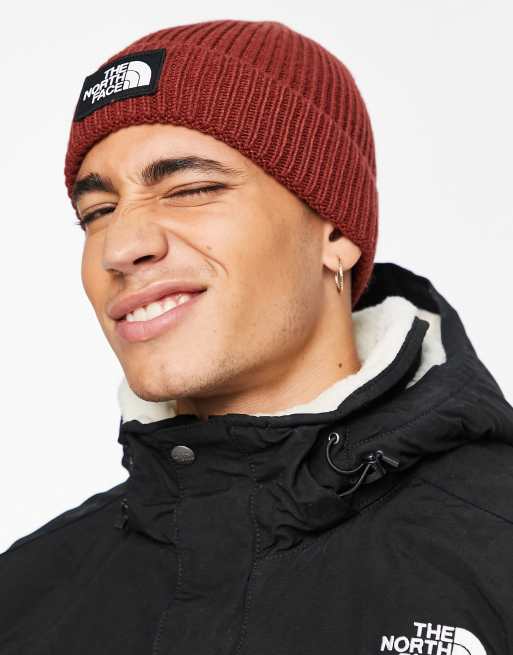 North face hot sale beanie red