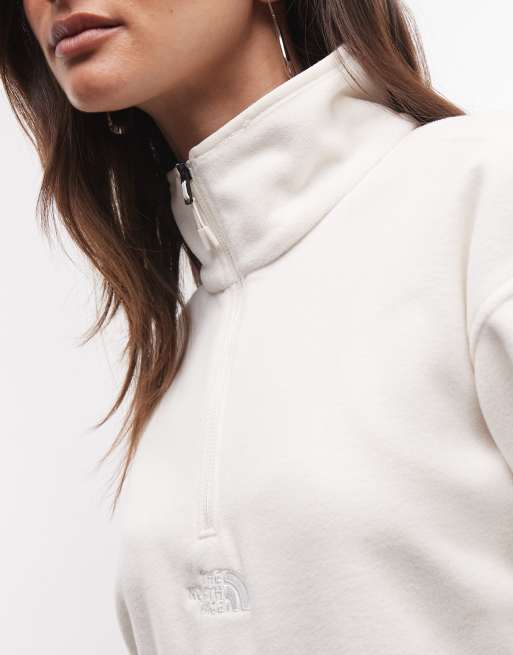 The North Face logo decorativo Glacier con zip a 1/4 bianco, 3 di 4
