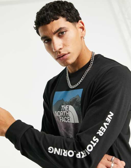 The North Face Small Logo long sleeve T-shirt in black